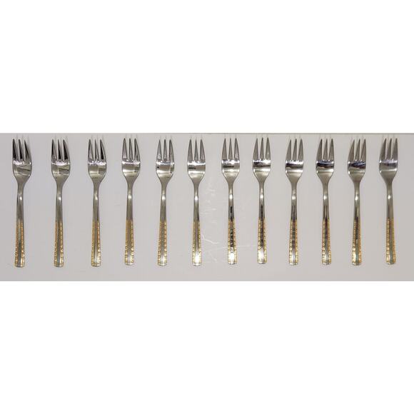 Vtg Solingen Germany 18-10 Gold Accented Flatware Lot Of 38 Spoons Forks - Picture 4 of 8